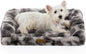 Faux Fur Orthopedic Dog Bed, Dog Bed for Medium Size, Supportive Foam Pet Sofa with Waterproof Lining Cover, Washable U-Shaped Pet Couch with Anti-Slip Bottom, Tie-dye Grey M 30x20x6.5 inch