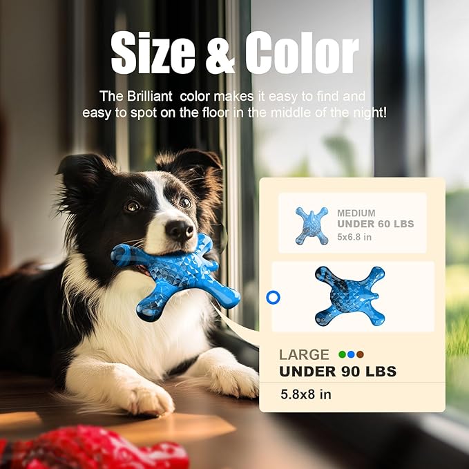 Dog Toys for Aggressive Chewers, Nylon Indestructible Toy for Medium Large Dogs, Hedgehog-Shaped Chew Toys with Bacon Flavor, Long Lasting, Dog Toys for Boredom, Blue