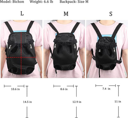 Adjustable Pet Carrier Backpack - Dog, Puppy & Cat Carrier for Travel, Hiking & Car - Front Carrier & Backpack in One