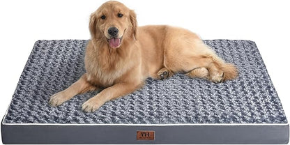 WESTERN HOME WH Large Dog Bed for Extra Large, Big, Jumbo, Huge Dogs, Orthopedic Pet Bed Waterproof Mattress with Removable Washable Cover, Thick Egg Crate Foam Dog Bed with Non-Slip Bottom