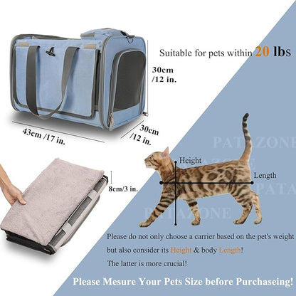 Soft Cats Carrier for Small Dogs Carriers Airline Approved Puppy Travel Bag Softsides Puppy Carry,Soft-Sided,Pets Small Animals Rabbits Bunny Outdoor (Blue2)