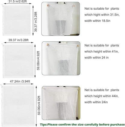 6Pcs Plant Covers from Insects, 3Size Bird Netting Barrier for Blueberry Bushes with Drawstring Zipper Mesh Garden Netting Plants Bags for Protect Fruits Tree Tomato Vegetable 2.6×3.3, 3.3×5, 4×5Ft