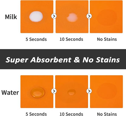 Dog Food Mat - Absorbent Cat Mat for Food and Water, No Stains Pet Feeding Bowl Mat, Easy to Clean Pet Placemats, Quick Dry Dog Water Dispenser Mat for Messy Drinkers | Paw Orange 24"x36"