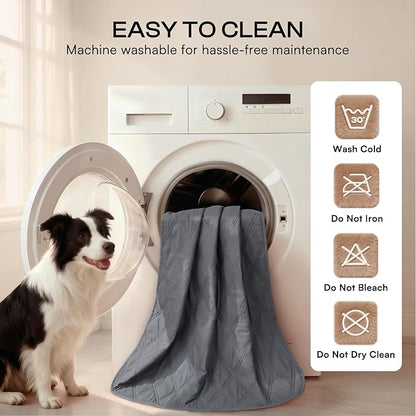 Luciphia 100% Waterproof Couch Cover Blanket for Dogs Anti-Slip Pet Couch Protector Sofa Mat Puppy Cat with Non-Slip Bottom, Grey, 30x70 Inch