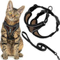 Voyager Escape-Proof Step-in Lock Cat Harness & 5ft Neoprene-Handle Leash Set All-Weather Mesh with Reflective Stitching for Small to Large Cats by Best Pet Supplies, Army (327), M