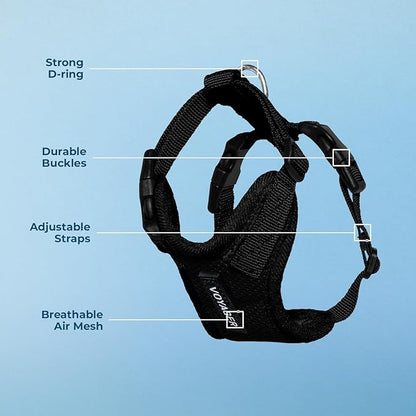 Voyager Step-in Pet Harness - All Weather Mesh, Adjustable Step in Harness for Cats and Dogs by Best Pet Supplies - Black, XL