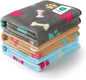 Luciphia 1 Pack 3 Blankets Fluffy Premium Fleece Pet Blanket Flannel Paw Printed Throw for Dog Cat(Small 23x16'', Grey/Brown/Blue)