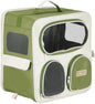Pet Backpack Carrier, Portable and Ventilated, Nylon Dogs Cats and Small Animals Travel Bag 14.96", (Green, 1 Pcs), Intended for Hiking/Camping/Traveling