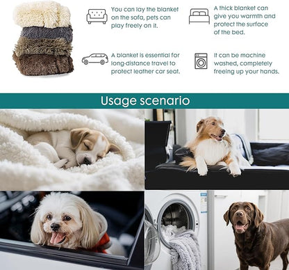 gogobunny Waterproof Dog Blanket for Couch & Furniture Protection - Super Soft Reversible Throw for Large Dogs & Cats, Calming Washable Fur & Sherpa Pet Blanket (25x35 Inch, Black)