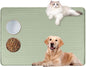 Cat Food Mat, 40" x 28" Extra Large Silicone Pet Feeding Mat with Raised Edge Pet Placemat for Food and Water Bowl Non-Slip, Easy to Clean, Floor Protection (Green)