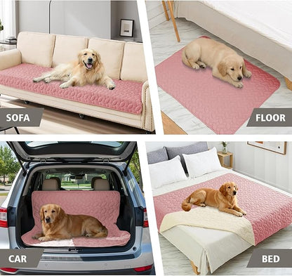 Ameritex Waterproof Pet Bed Cover Anti-Slip Dog Bed Blanket for Sofa and Furniture Waterproof New Pattern Design (Pink, 30x53 Inch (Pack of 1))
