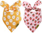 Summer Spring Dog Bandanas 2PCS, Premium Durable Fabric Dog Scarf Bid Handkerchief Bandanas for Boy Girl Small Medium Large Dogs (Medium)