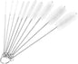 CiaraQ Bottle Cleaning Brushes, 8 Inch Nylon Tube Brush Set, Cleaner for Narrow Neck Bottles Cups with Hook, Set of 10pcs.