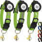 Cat Collar with AirTag Holders, 3-Pack, Reflective Breakaway Safety Collars, Bells and Matching Charms, Adjustable, Paw Hearts, Moon Stars Design, Lucky Charm, Red, Blue, Black (Green)