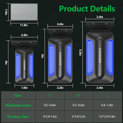 Aquarium Magnet Glass Cleaner, Double-Sided Detachable & Floating Algae Scraper for 0.4-1.0 Inch Fish Tank Glass Cleaning, No Scratches (L)