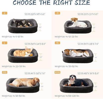 Orthopedic Dog Bed for Medium, Large Dogs Breeds, High Density Egg Crate Foam Dog Sofa Beds with Four Sided Bolster,Oval Kennel Bed, Pet Couch Bed,Removable Washable Cover& Non-Slip Bottom