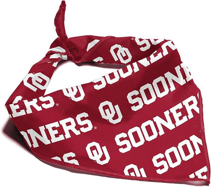 Oklahoma Sooners Officially Licensed Bandana for Dogs and Cats | Fits Pets Great Gift Idea | Easy-to-Tie (Small, 13")
