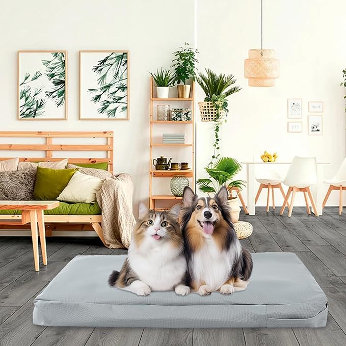 Waterproof Dog Bed Cover Replacement for 36 Inch Wire Crates, Heavy Duty Oxford Fabric Pet Bed Sleeve with Zipper, Washable & Durable Mattress Protector for Puppy, 34" L x 22" W x 3.5" H (Cover Only)
