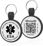 ESA Dog Tag, QR Code Dog Tag, Modifiable Free Pet Online Profile, Scannable QR Code, Scan QR Send Instant Location Alert Email, Silicone Lightweight ID Tag for Dog and Cat (Black, Regular)
