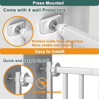 40.55" Tall, 34.05-45.86 Inch Wide, 1.37" Ultra Narrow Spacing Dog Pet Baby Gate Indoor for Doorway Hallway, Pressure Mounted 35 36 37 38 39 40 41 42 43 44 45 Inches Wide