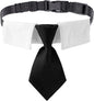 ADOGGYGO Adjustable Dog Neck Tie Collar Pet Collar with Black Necktie Wedding Formal Tux Collars for Small Dogs Pets (Small)