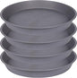 4 Pack of 13 14 inch Plant Saucer (12.2 Inch Base), Heavy Duty Plastic Plant Drip Trays 14" Round, Plant Trays for Indoors, Bird Bath Bowls, Plate for Planter 12-14" (14 inch, Cement Gray)