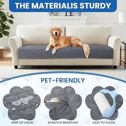 Waterproof Dog Bed Cover Pet Blanket, Soft Couch Cover for Dogs Washable, Non-Slip Dog Blanket Protect Furniture Couch Sofa Car for Puppy Large Dogs Cat (40x50 Inch, Dark Grey)