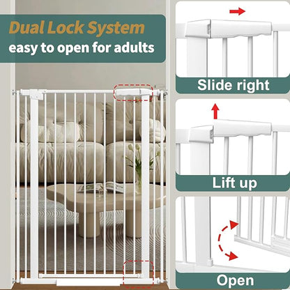40.55" Tall, 34.05-45.86 Inch Wide, 1.37" Ultra Narrow Spacing Dog Pet Baby Gate Indoor for Doorway Hallway, Pressure Mounted 35 36 37 38 39 40 41 42 43 44 45 Inches Wide