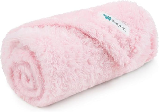 PetAmi Dog Blanket for Small Dogs Pink, Fluffy Soft Puppy Blanket, Sherpa Fleece Cat Blanket for Kitten Doggie, Calming Pet Blanket Throw for Couch Sofa Bed Washable, Small 24x32