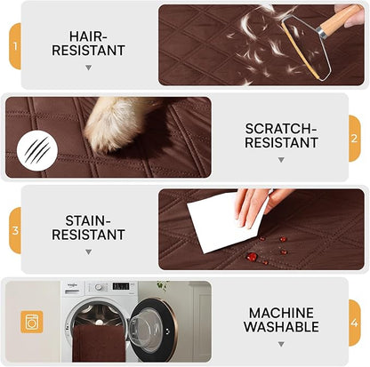 Luciphia 100% Waterproof Couch Cover Blanket for Dogs Anti-Slip Pet Couch Protector Sofa Mat Puppy Cat Blanket with Non-Slip Bottom, Coffee Brown, 40x50 Inch