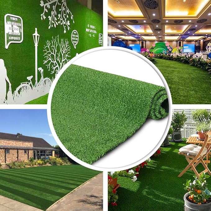Petgrow Synthetic Artificial Grass Turf 7FTX53FT for Indoor Outdoor Dog Synthetic Grass Mat, Party Wedding Christmas Balcony Garden Astro Turf Rug,Drainage Holes Faux Fake Grass Rug Carpet for Pets