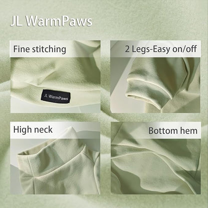 Fleece Sphynx Cat Clothes Soft Hairless Cat Clothes Pullover Cat Sweater for Chihuahua All Season Light and Warm Kitten Cloth for Cats Only Puppy Clothes Small Dog Sweater (Pale Green, Large)