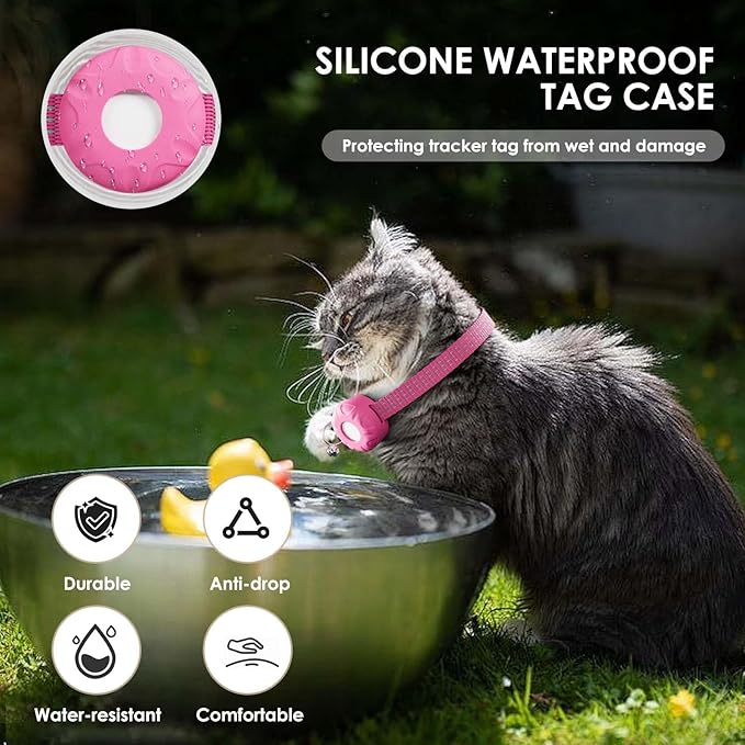 Cat Tracker, Lightweight Pet Tracker for Cats, Cat GPS Tracker Compatible with Apple Find My App(Only iOS), Real-Time Tracking, Precise Positioning, No Monthly Fee