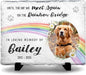 Rainbow Bridge Dog Memorial Gifts for Loss of Dogs - Custom Slate Stone in Loving Memory of Cat, Grave Marker to Decor Bereavement, Engraved Paw Prints on Pet Lovers' Hearts