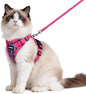 rabbitgoo Cat Harness and Leash for Walking, Escape Proof Soft Adjustable Vest Harnesses for Cats, Easy Control Breathable Reflective Strips Jacket, Coconut Fuchsia,M