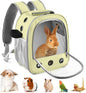 Guinea Pig Carrier Backpack, Portable Rabbit Travel Carring Bag for Pet Bunny Sugar Chinchilla Gerbil Bearded Dragon Hamster Parrot Outgoing Pouch Case with Water Bottle Holder & Detachable Pad