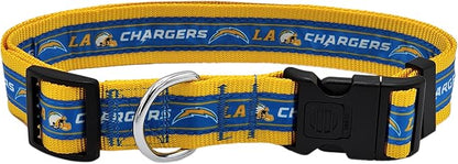NFL Los Angeles Chargers Dog & Cat Collar, X-Large Football Team Collar - Shiny & Colorful, Licensed by The NFL