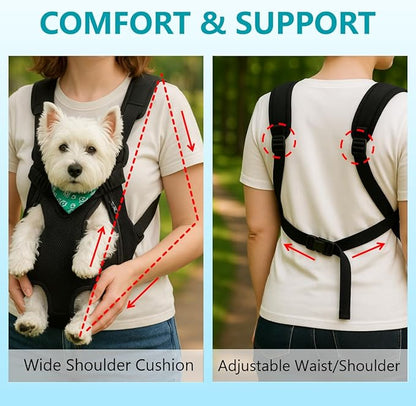 Mosago Dog Backpack Carrier, Adjustable Pet Front Carriers, Legs Out Carrying Sling Travel Bag for Small Medium Dogs 4-7 Lbs, Soft Wearable Puppy Chest Carry Backpacks for Walking/Hiking/Camping