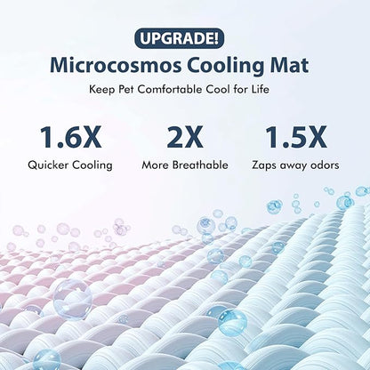 MICROCOSMOS Summer Cooling Mat & Sleeping Pad- Water Absorption Top, Materials Safe, Easy Carry, EZ Clean. Keep Cooling for Pets, Kids and Adults.(Drak Grey, 48" x24")