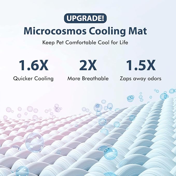 MICROCOSMOS Summer Cooling Mat & Sleeping Pad- Water Absorption Top, Materials Safe, Easy Carry, EZ Clean. Keep Cooling for Pets, Kids and Adults.(Pink, 48" x48")