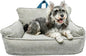 Orthopedic Dog Bed with Memory Foam, Washable Plush Pet Bed for Small, Medium & Large Dogs, Cozy Bolster Crate Dog Bed for Joint Support & Comfort.(Light Gray)