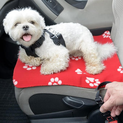 Tatuo 10 Pieces Pet Blankets with Paw Print Dog Cat Fleece Blankets Soft Warm Sleep Mat Pad Bed Cover for Kitten Puppy and Other Small Animals, 24 x 28 Inch(Passionate Color)