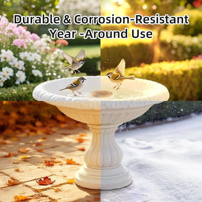 Bird Bath Copper Disk, Pure Copper Bird Bath Purification Disc, Save Cleaning Time, Chemical Free,Safe Natural Solution for Birdbaths Bowls&Waterfall Fountain, Year-Round Use (4 pcs)