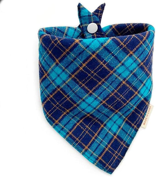 Dog Bandana(Midnight Lagoon Plaid L)