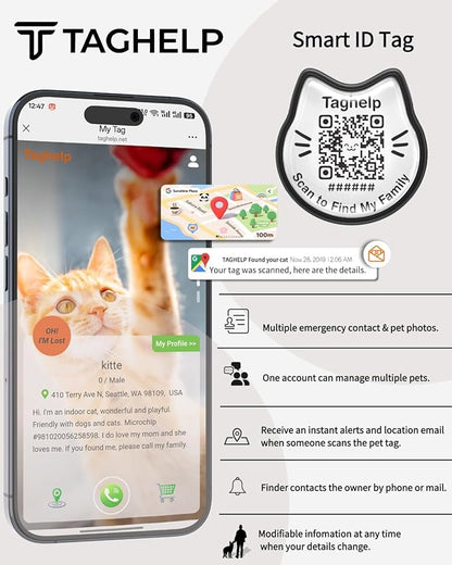 4 Pack-QR Code Cat Collar Breakaway Safe - Cotton Reflective Kitten Collar with Bell & Floral Pendant, Pink Purple Flowers Design, Customizable Online Pet ID for Lost Cats,Flower Pendan