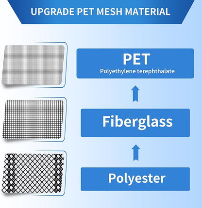 Upgraded PET Mesh Magnetic Screen Door Stronger Than Fiberglass and Polyester,Hands Free,Keep Bugs Out,Pet & Kid Friendly,Suitable for Sliding Doors,Patio and French Doors-74" X 80"