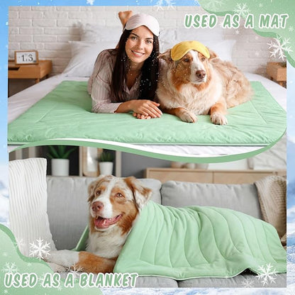 2 Pack Cooling Dog Blankets with Storage Bag Self Cooling Dog Blankets Washable Pet Cold Mats 59 x 47 Inch Portable Cat Pads for Summer Hot Weather Pet Puppies Supplies