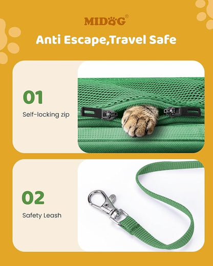 MIDOG Cat Carrier Soft for Small to Medium-Sized Cats,Up to 25 Lbs, TSA Airline Approved Soft Sided Pet Carrier