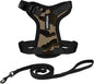 Voyager Escape-Proof Step-in Lock Cat Harness & 5ft Neoprene-Handle Leash Set All-Weather Mesh with Reflective Stitching for Small to Large Cats by Best Pet Supplies, Army/Black Trim, XXXS