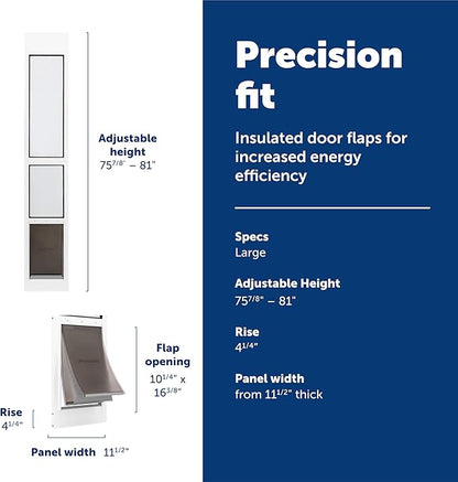 PetSafe Extreme Weather Sliding Glass Pet Door - Energy Efficient Entry for Dogs & Cats - Triple Flap with Magnetic Seal - Durable Aluminum Frame - Easy Install - Large